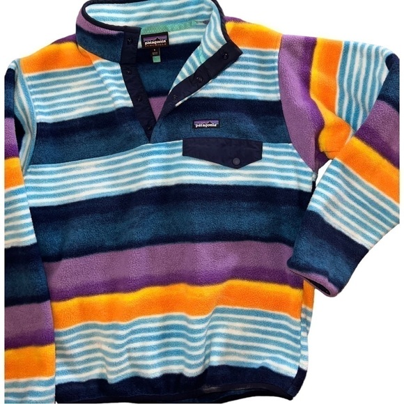▶️ Patagonia ◀️ Synchilla
Multicolor Striped Snap T
Pullover Sweater Mens
Size S - Picture 10 of 17